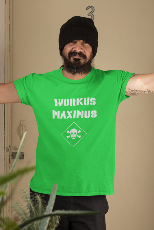 - Workus Maximus white on irish green premium cotton